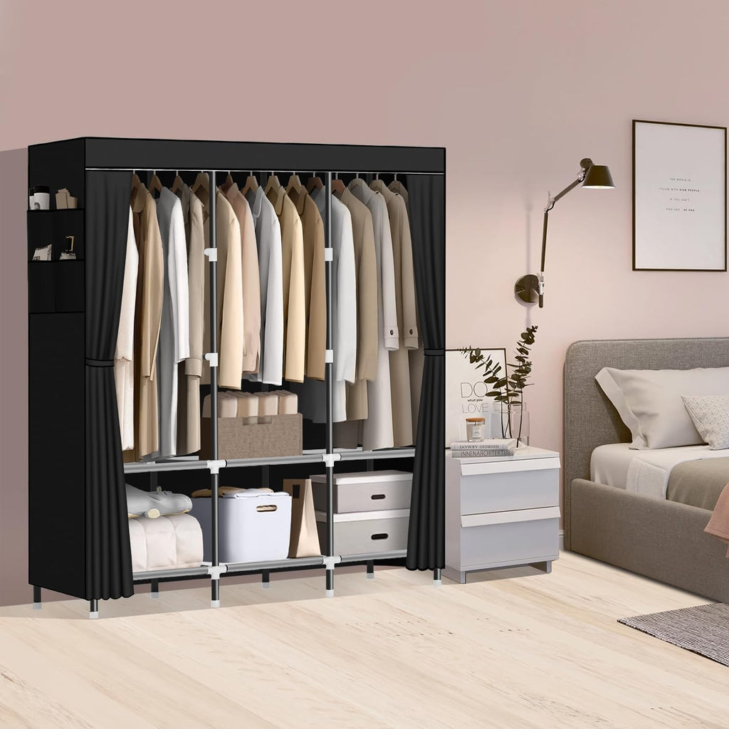 Portable Closet for Bedroom Steel Pipe Diameter 19mm Strong and Sturdy