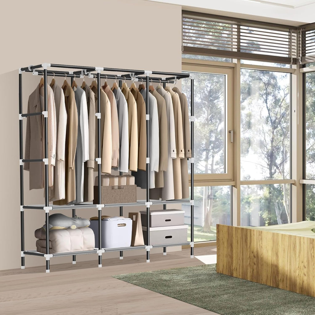 Portable Closet for Bedroom Steel Pipe Diameter 19mm Strong and Sturdy