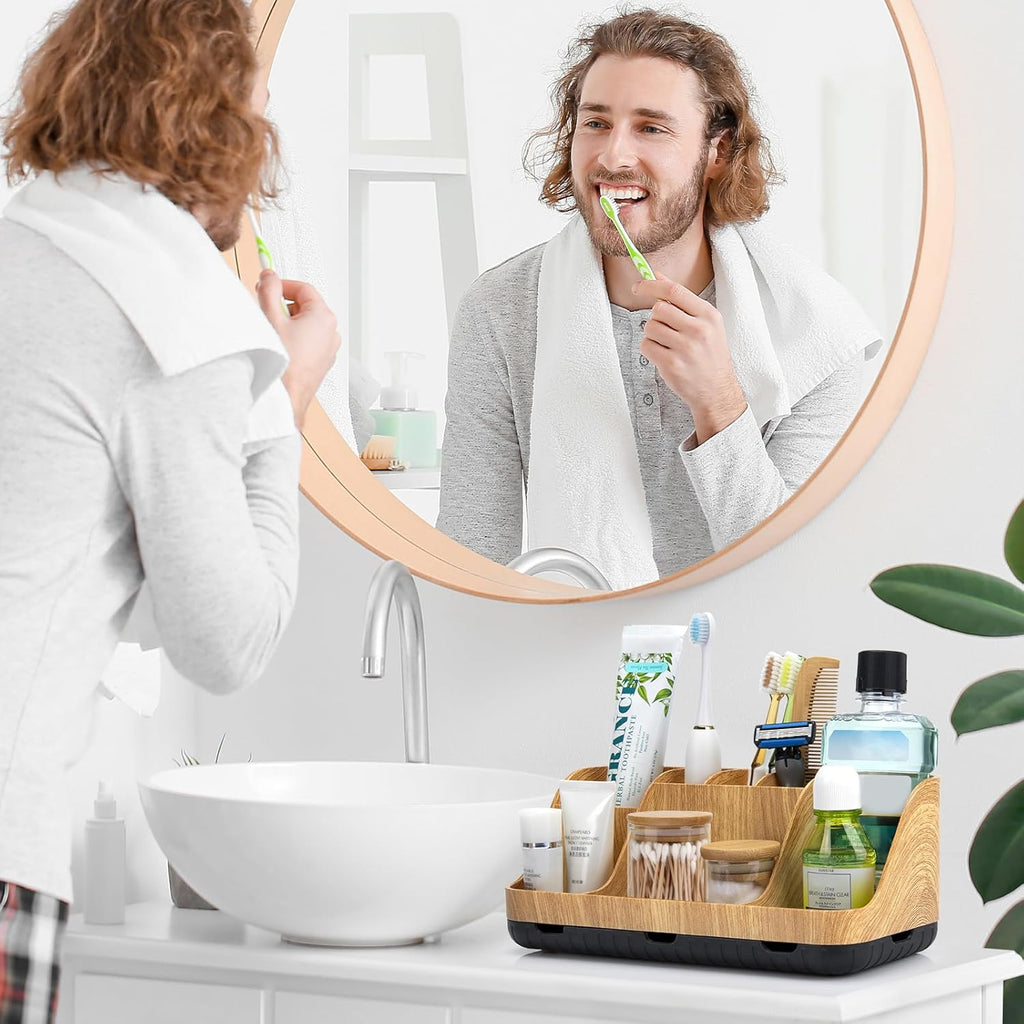 Bathroom Organizers and Storage - Detachable 7 Slots Kids Electric Toothbrush and Toothpaste Holde