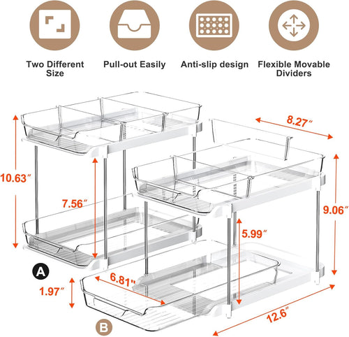 2-Tier Multi-Purpose Bathroom Under Sink Organizers and Storage