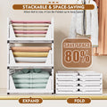 5 Pack Stackable Closet Storage Basket, Multifunctional & Foldable Closet Organizer