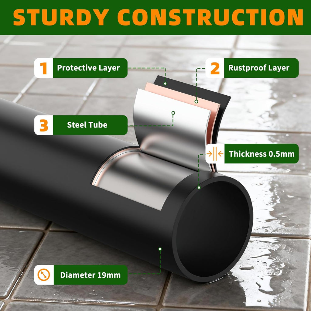3-Tier Over The Toilet Storage, Space Saver Metal Bathroom Shelves, Freestanding Above Over Toilet Storage Shelf with 4 Hooks for Bathroom