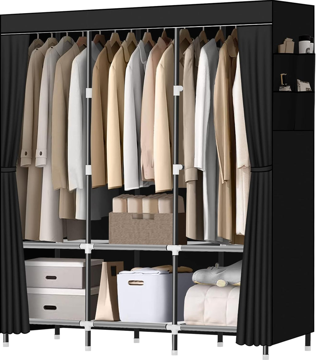 Portable Closet for Bedroom Steel Pipe Diameter 19mm Strong and Sturdy