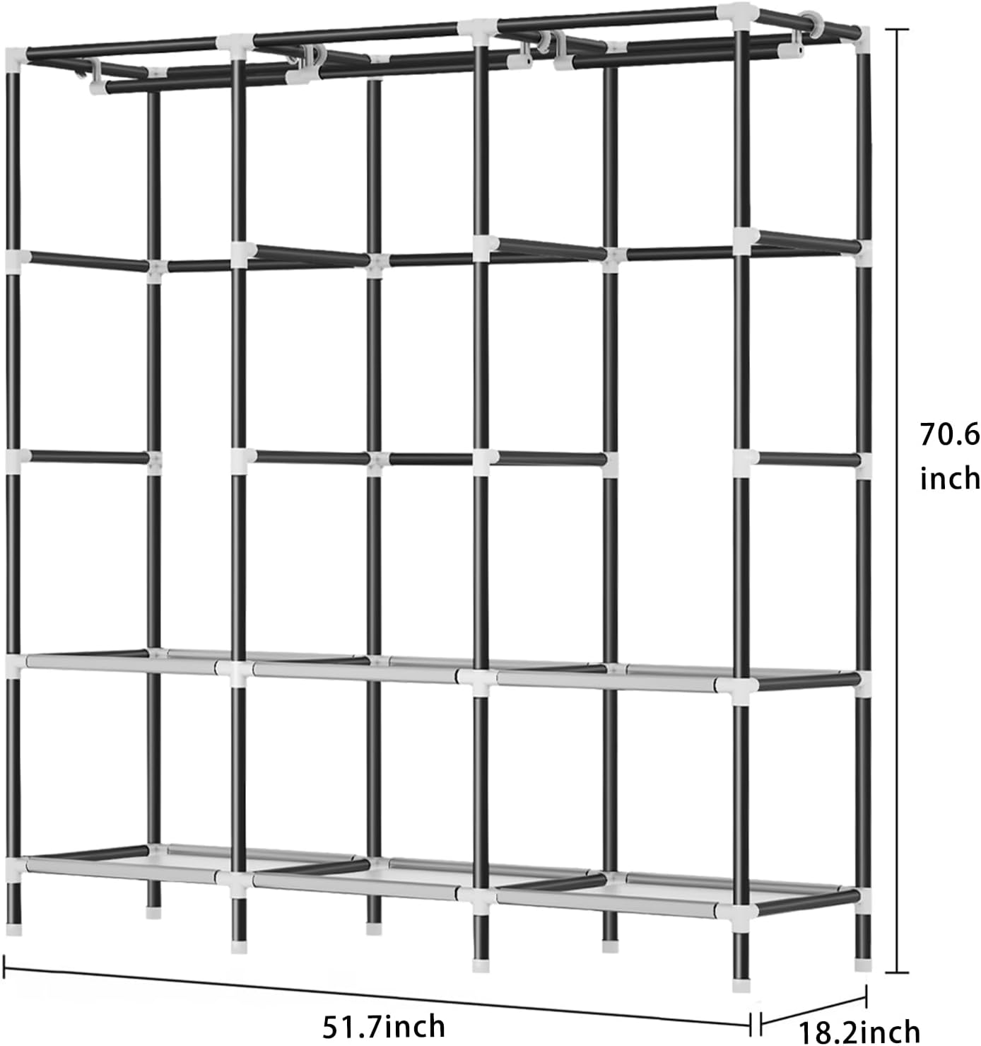Portable Closet for Bedroom Steel Pipe Diameter 19mm Strong and Sturdy