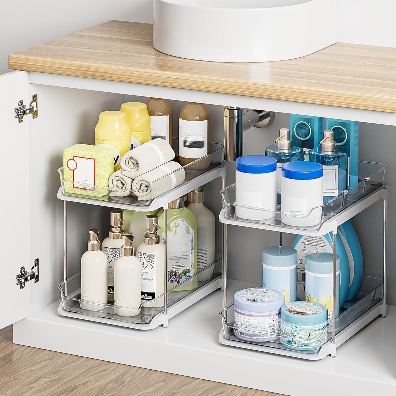 2-Tier Multi-Purpose Bathroom Under Sink Organizers and Storage