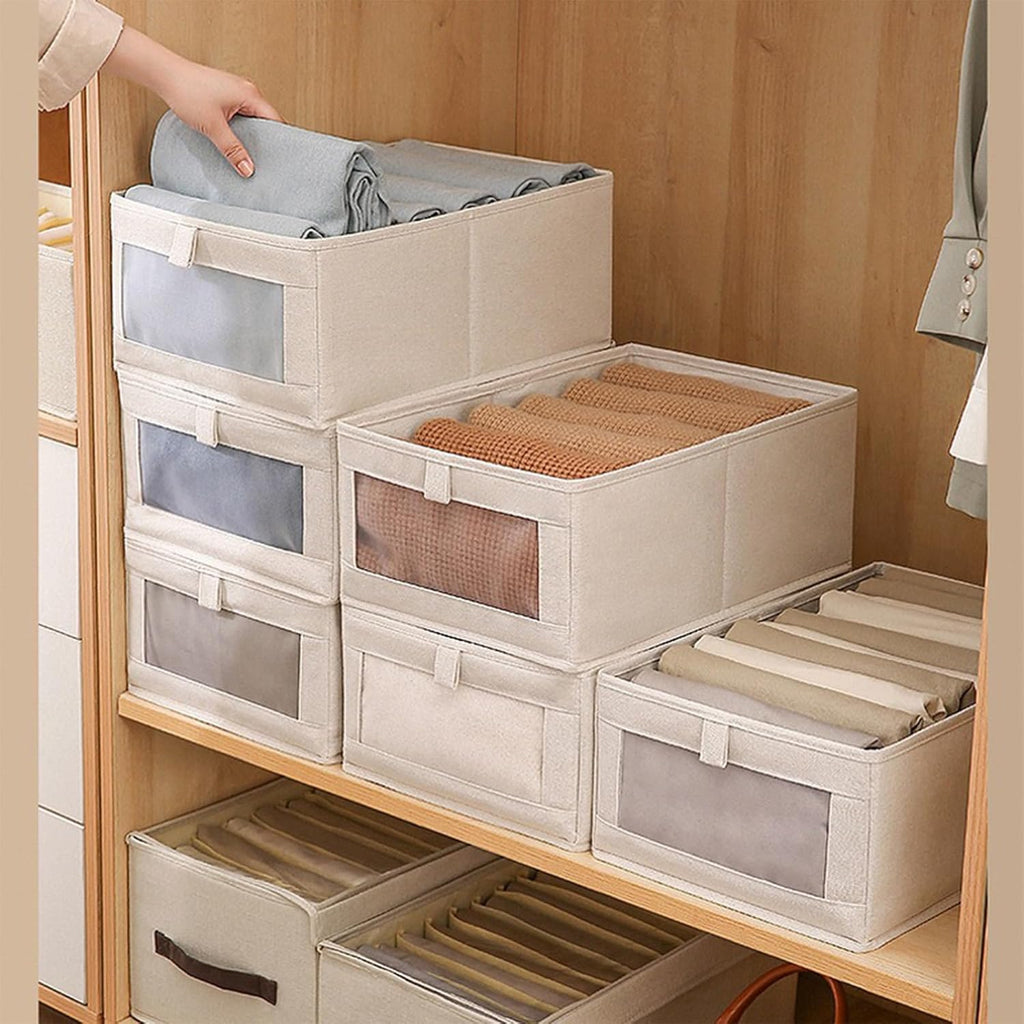 Linen Closet Organizers And Storage, 4 Pack Storage Bins Baskets for Organization