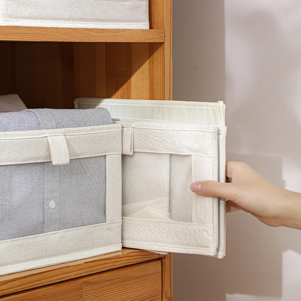 Linen Closet Organizers And Storage, 4 Pack Storage Bins Baskets for Organization